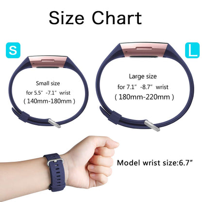 Sport Ersatzarmband 2er Pack, Größe L, Schwarz/Blau