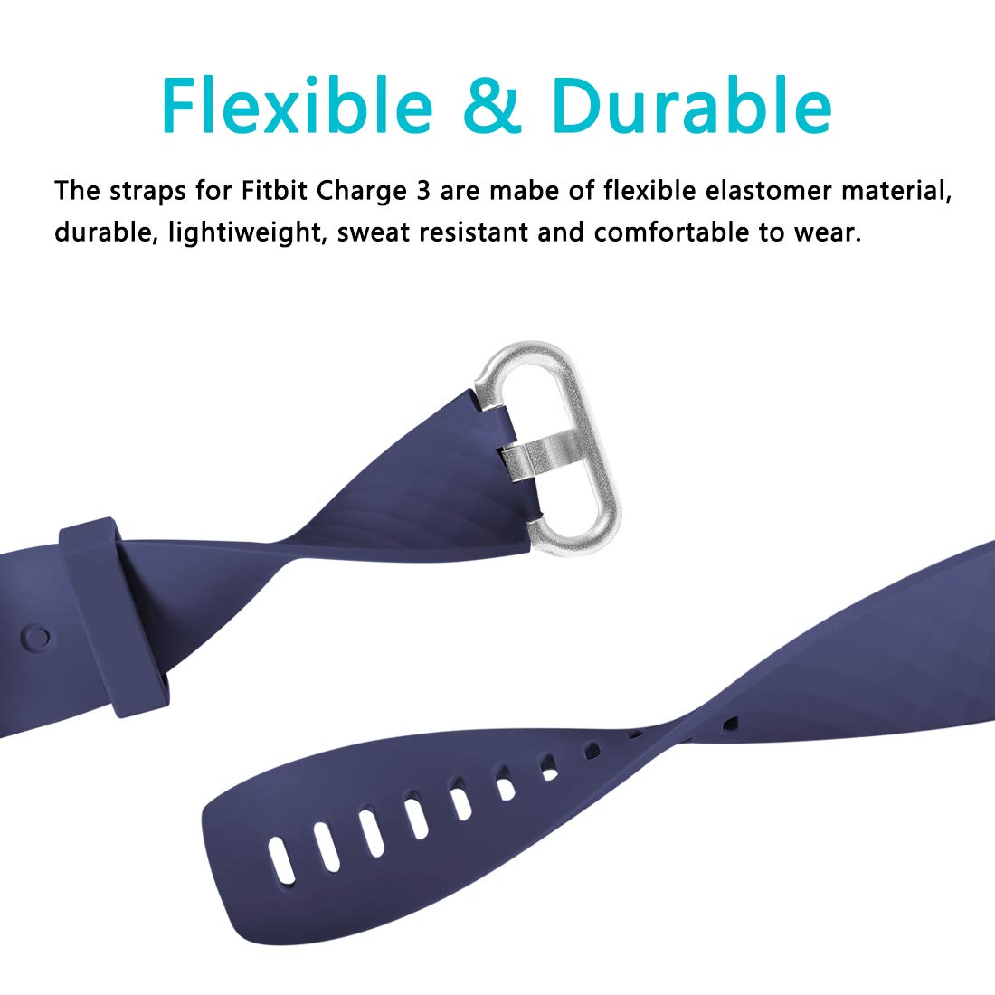 Sport Ersatzarmband 2er Pack, Größe L, Schwarz/Blau