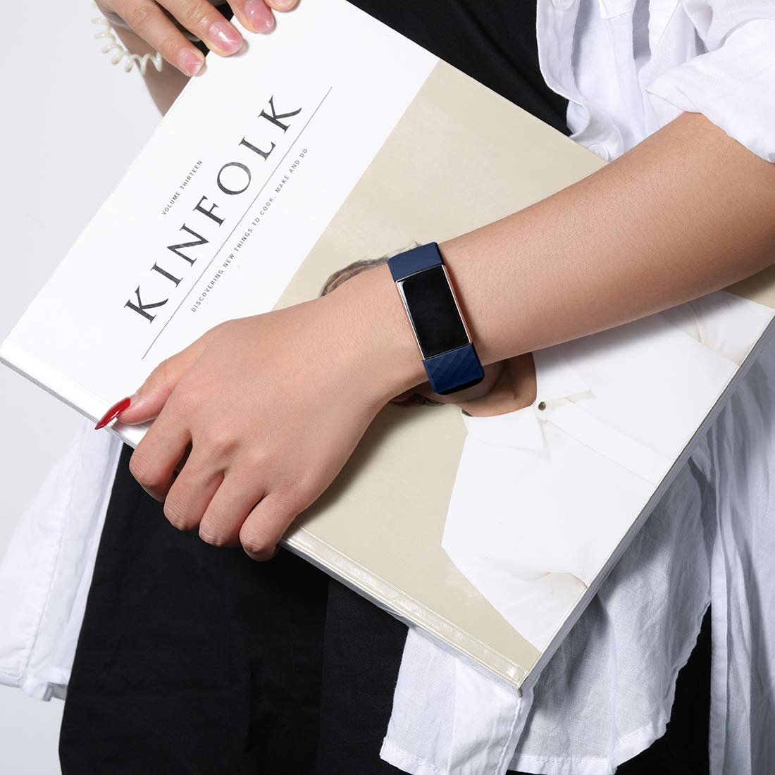 Sport Ersatzarmband 2er Pack, Größe L, Schwarz/Blau